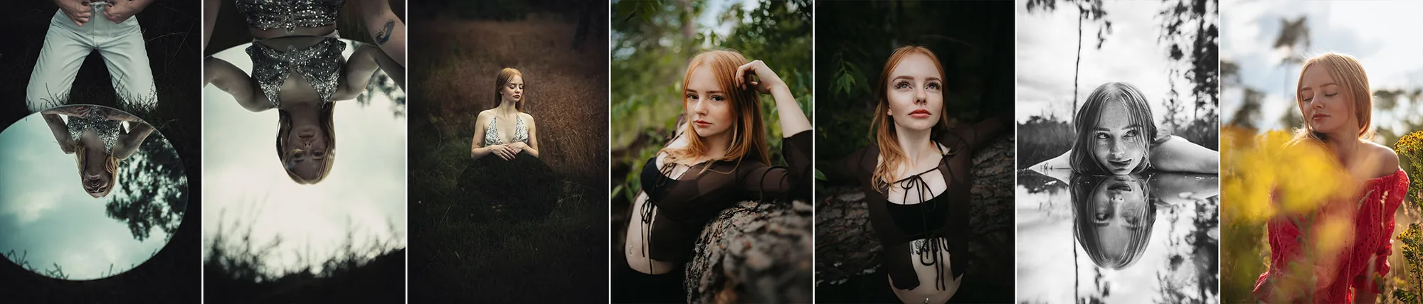 Künstlerische Collage aus verschiedenen Porträts von Frauen in unterschiedlichen Lichtstimmungen